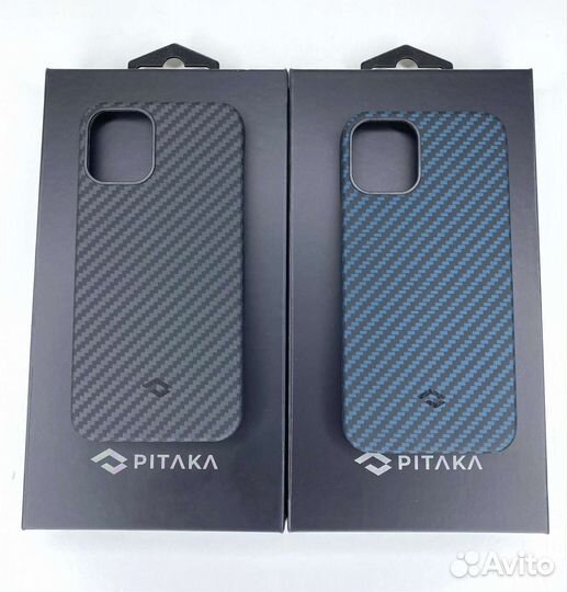 Чехол Pitaka iPhone 12 mini чёрный, синий