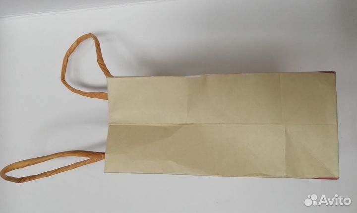 Пакет новогодний бумажный с дедом морозом крафт