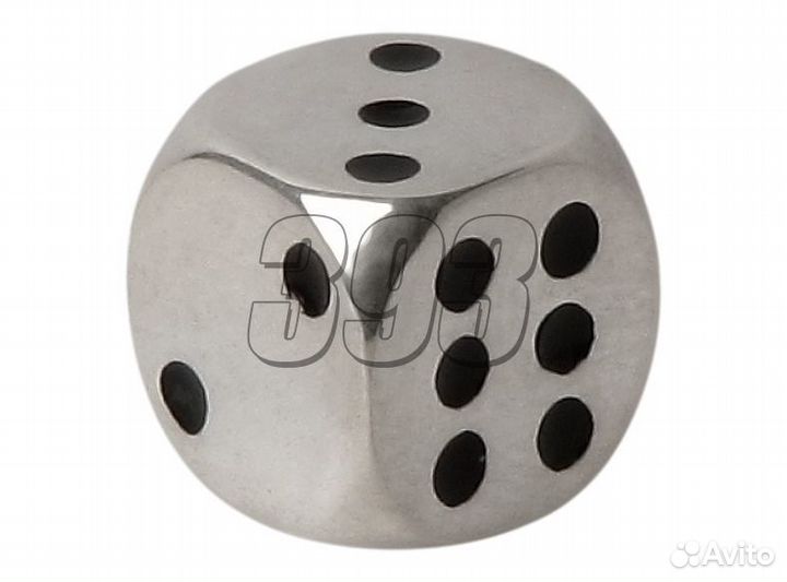 Игральная кость 10 мм Серебро (точки из чё (26414)