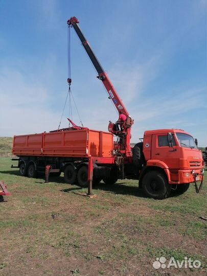 Камаз 43118 с кму полуприцеп самосвал