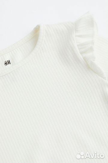 Лонгслив в рубчик 92 H&M