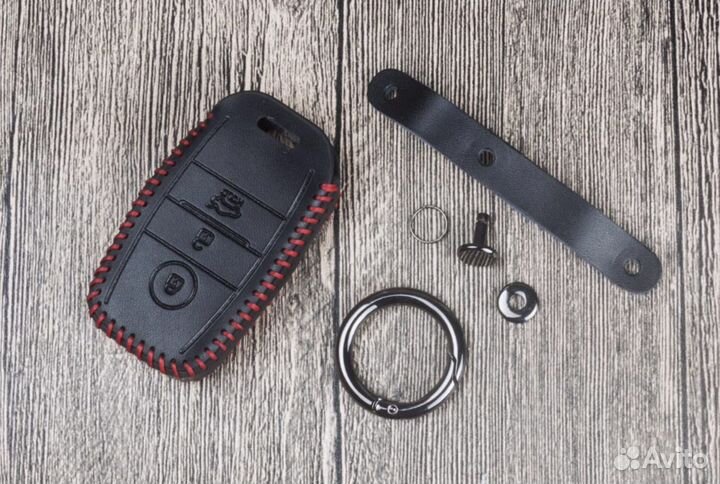Чехол для не выкидного ключа Kia / Киа red