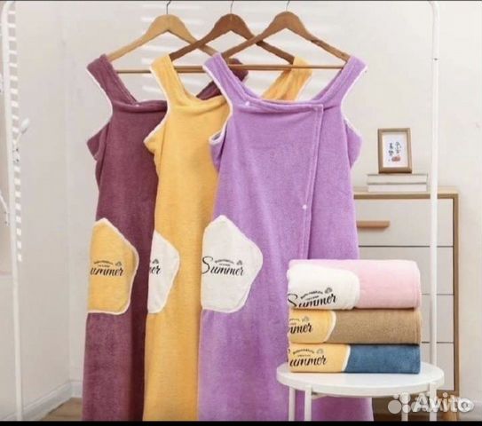 Халат для бани и сауны с чалмой