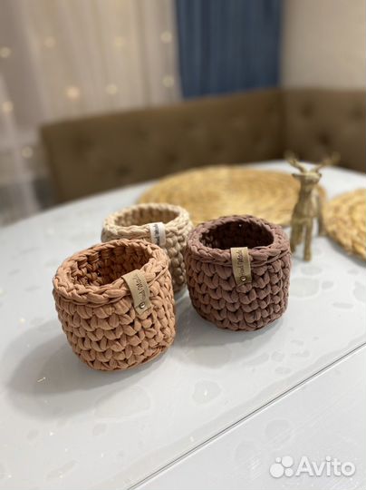 Корзины из трикотажной пряжи