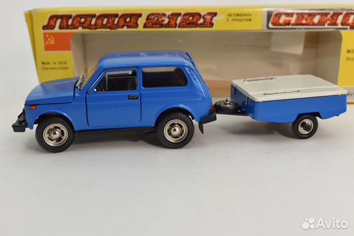 Нива ваз 2121 с прицепом Скиф модель 1:43 СССР