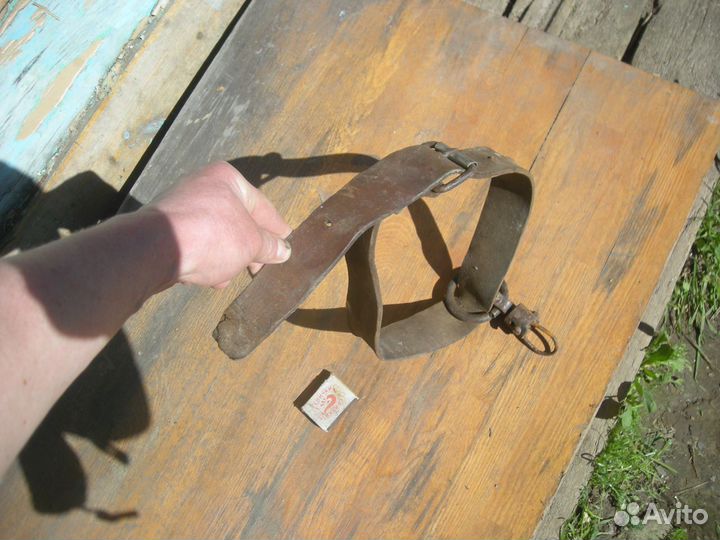 Ошейник для бычка старинный кожаный самовывоз