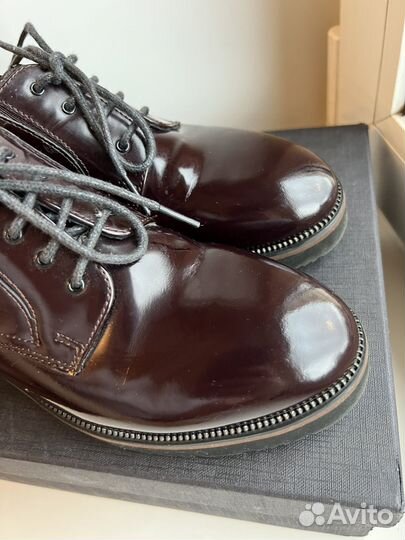 Полуботинки женские туфли лаковые кожа бордо 36