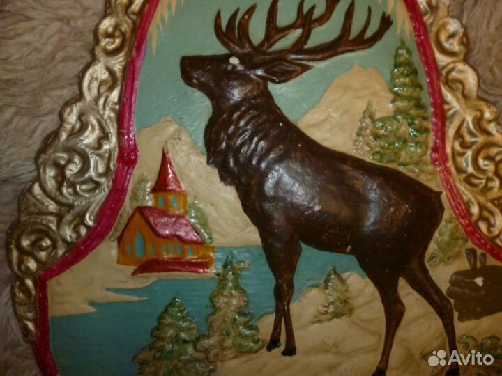 Олень на гипсе, ручная работа