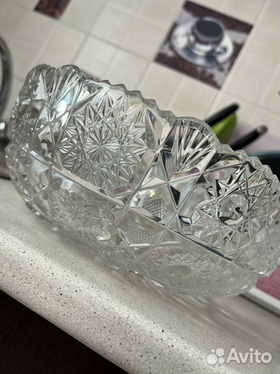 Ваза для фруктов/салатник хрусталь