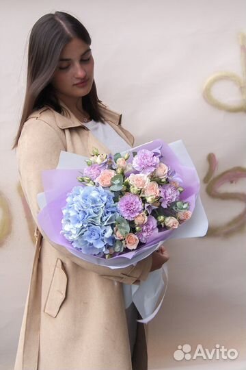 Букет цветов нежный, гортензия