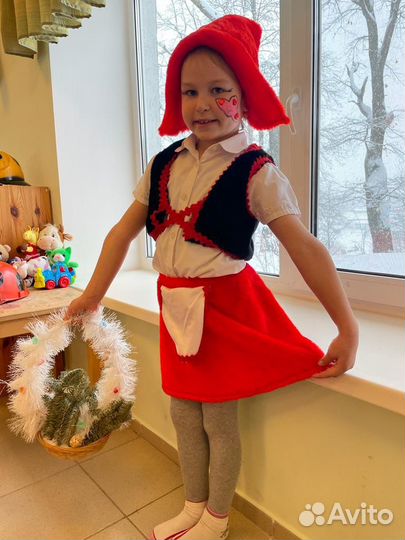 Костюм новогодний карнавальный красная шапочка