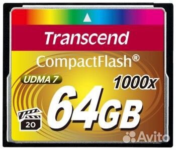 Карта CompactFlash Transcend (1000x) на 64GB