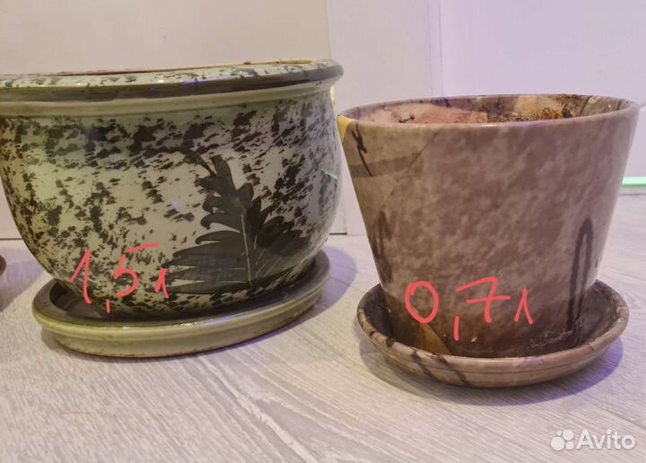 Керамические горшки для цветов бу