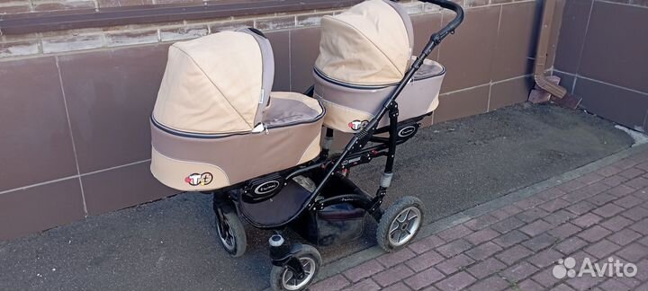 Коляска для двойни 3 в 1/уникальная комплектация