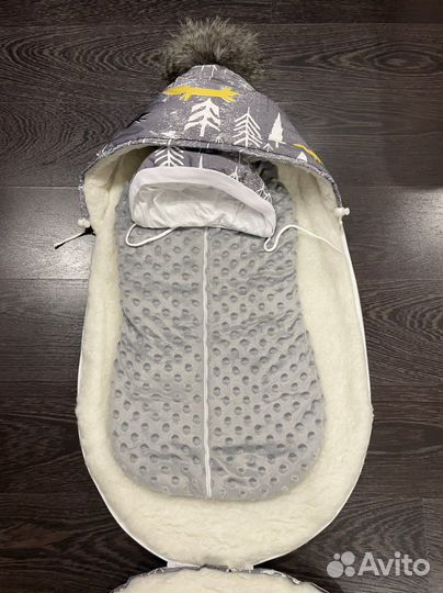 Зимний конверт в коляску на выписку