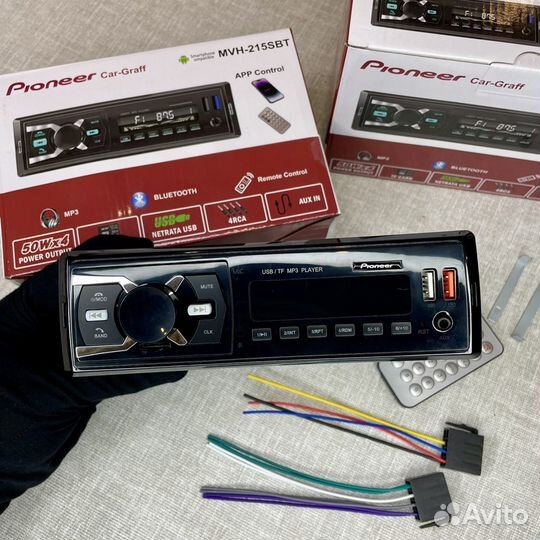 Магнитола Pioneer 1din Блютус MVH-215SBT