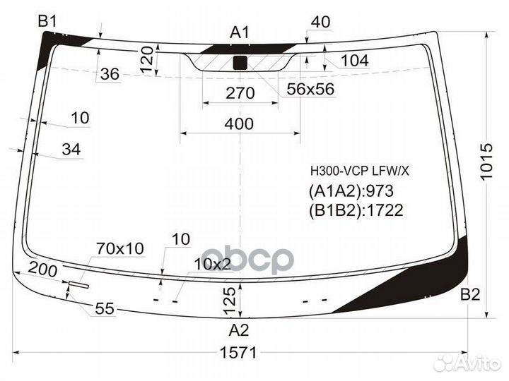 Стекло лобовое в клей hyundai H1-starex/grand S
