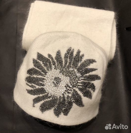 Шапка бини, ушанка, комплект, размер 56