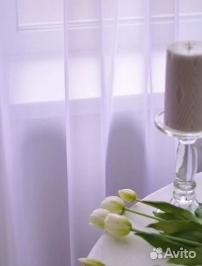Лавандовый тюль 300х250