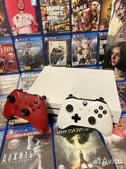 Xbox One S 1Tb + 2 Гемпада + Гарантия