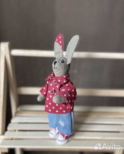 Зайка текстильный ручная работа