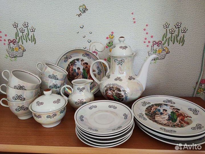 Чайный сервиз мадонна ГДР 6 персон