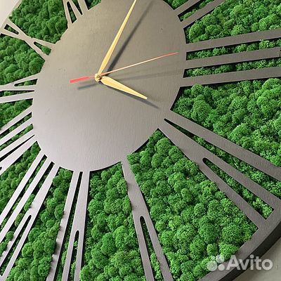 Часы из мха klimentina 60 см