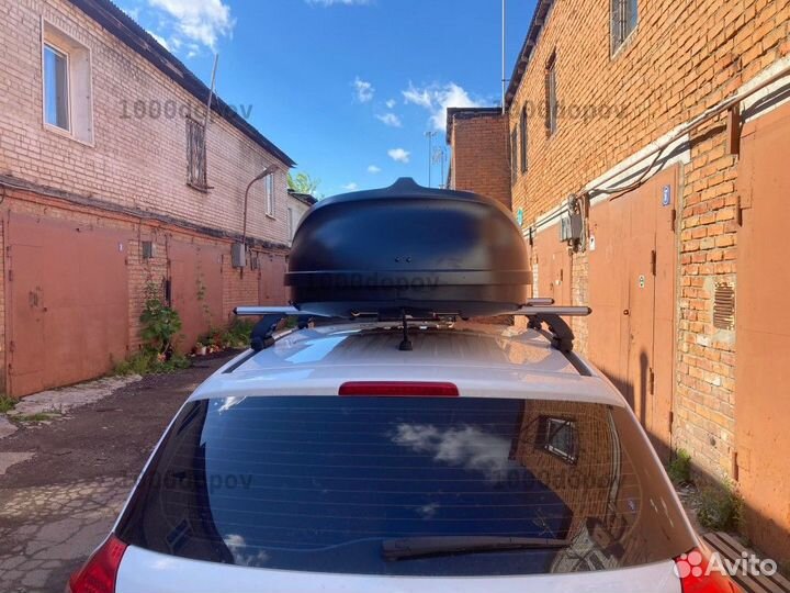 Автобокс 410 л черный+поперечины в подарок