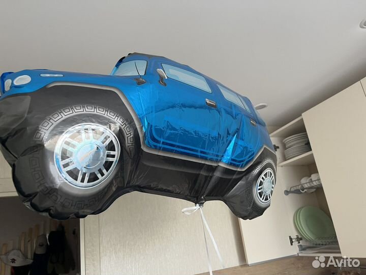 Шарик фольгированный самолет машина джип мишка