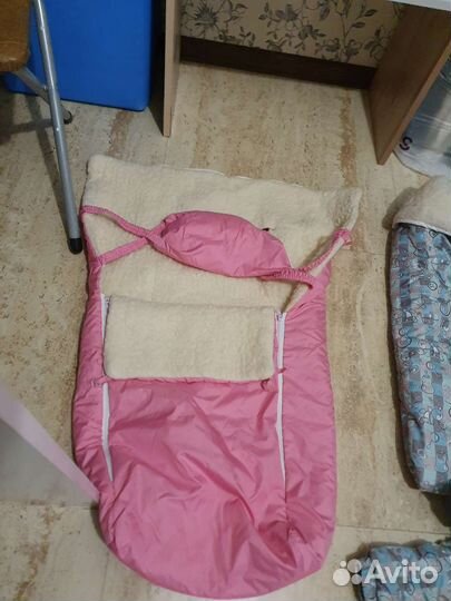 Теплый конверт в коляску овчина