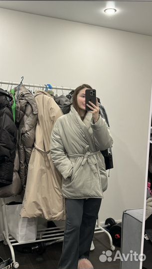 Пуховик зимний женский 42 44 бирюзовый