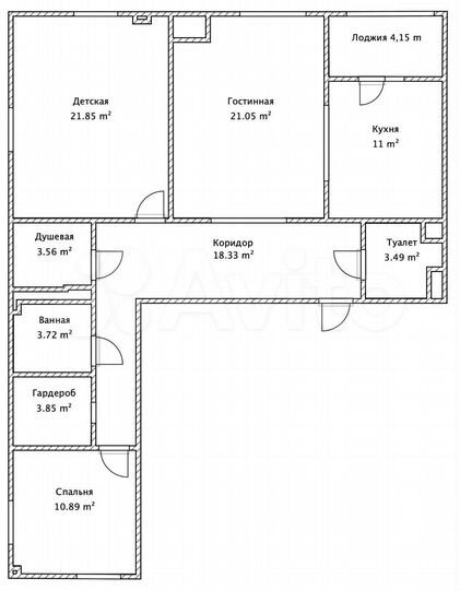 3-к. квартира, 103 м², 4/5 эт.