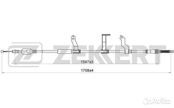 Трос стояночного тормоза задн. лев. Hyundai Tucson