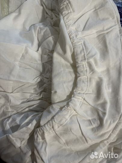 2 простыни однотонные круглые белые 75 на 75