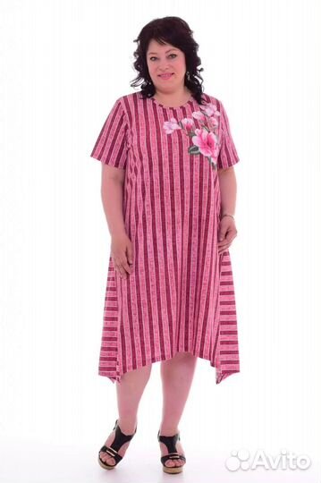 Платье летнее женское 52 54 хлопок