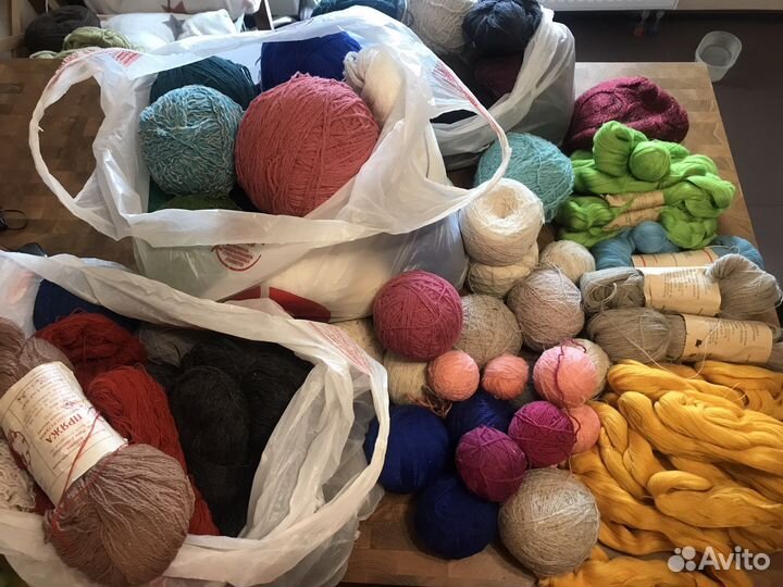 Пряжа шерсть/хлопок 9,5 кг