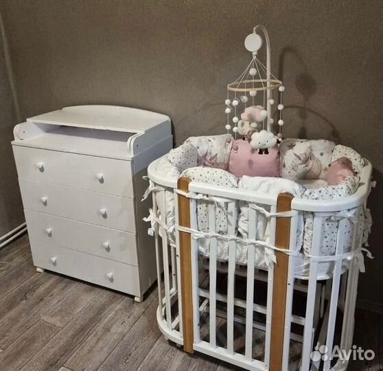 Кроватка трансформер 5в1 Пеленальный комод от