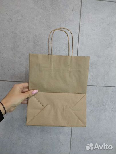 Пакет крафтовый с крученой ручкой 25*22*12