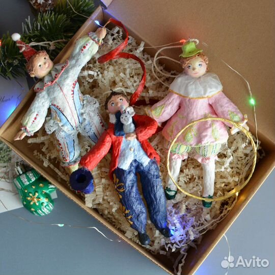 Елочные игрушки из ваты