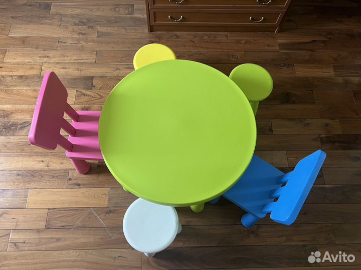 Детский стол и стулья IKEA икея маммут