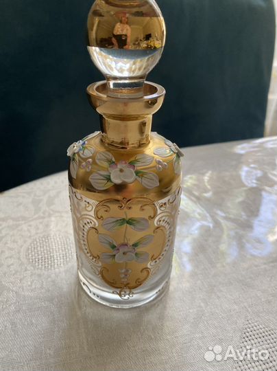 Бутылка для масла хрусталь лепка Чехия