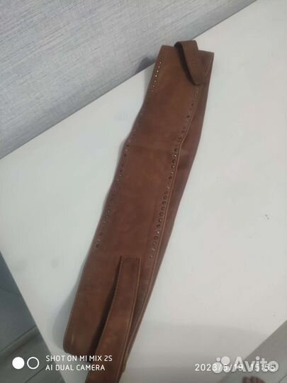 Ремень женский кожаный коричневый