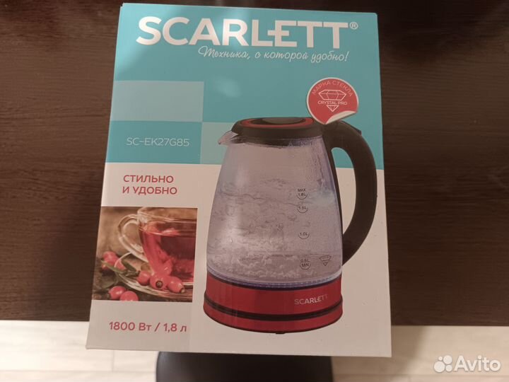 Чайник электрический Scarlett новый стекло