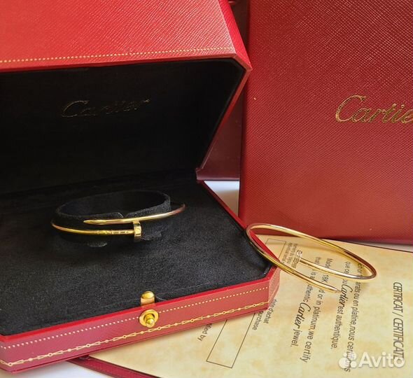 Золотой браслет cartier гвоздь маленькая модель