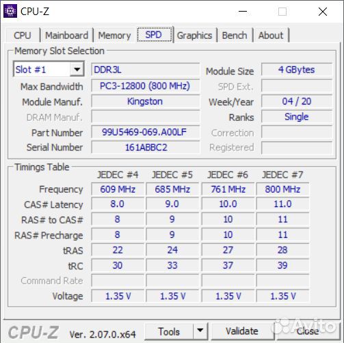 Kingston SO-dimm DDR3L 2х4Gb 1600MHz pc-12800