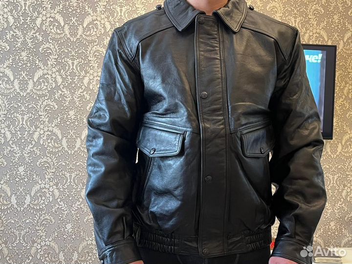 Кожаная куртка мужская 50 52
