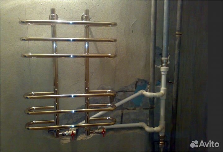 Установка полотенцесушителя (наличие кранов)