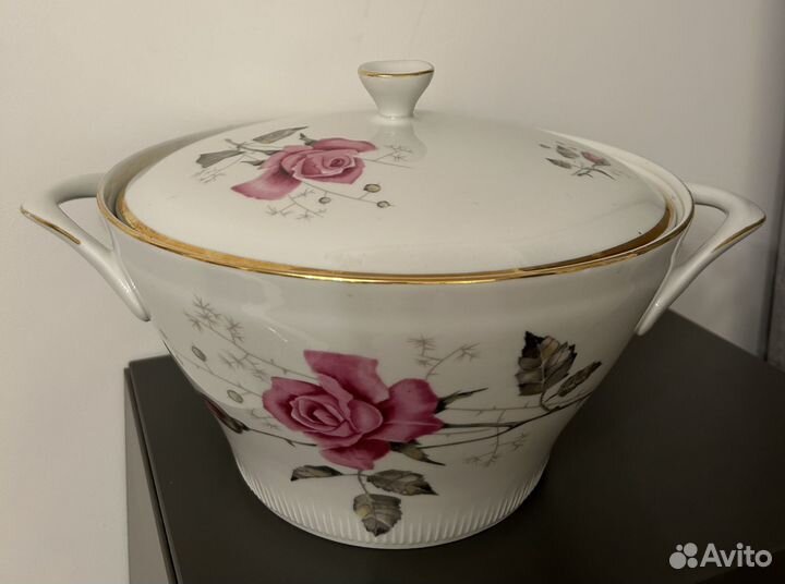 Супница роза, Польша 70 х годов