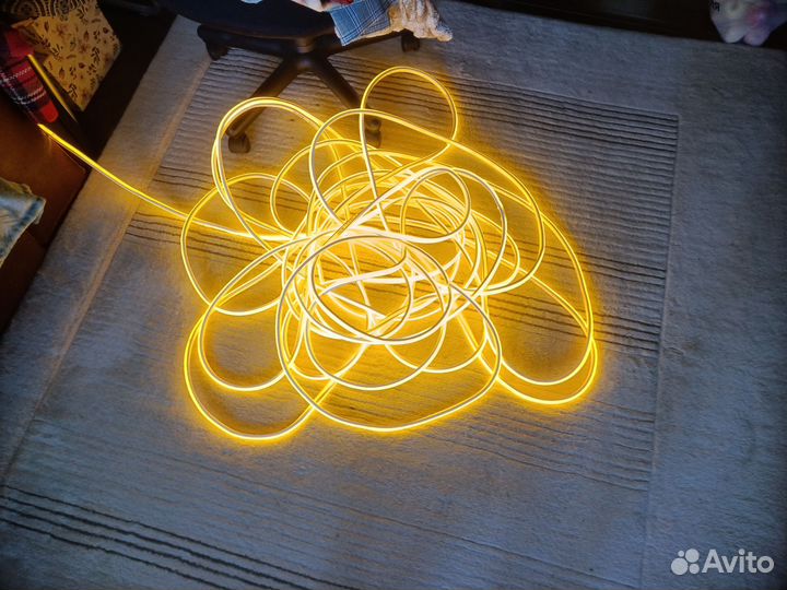 Гибкий неон Horoz 6,5W/m 120LED/m 14*12мм желтый