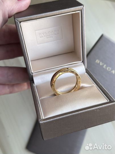 Золотое кольцо bvlgari Bzero 1 Оригинал